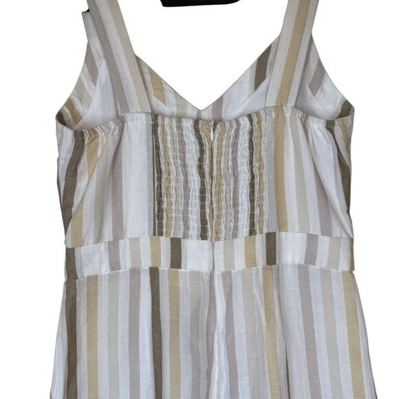 Greylin Lenox Ivory, Flax and Gray Linen Blend Wide Leg Jumpsuit Size S Coastal - Picture 6 of 16